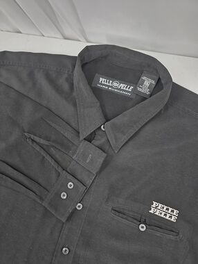 Vintage Y2K Pelle Pelle Marc Buchanan Long Sleeve Black Button Down Blues Band.